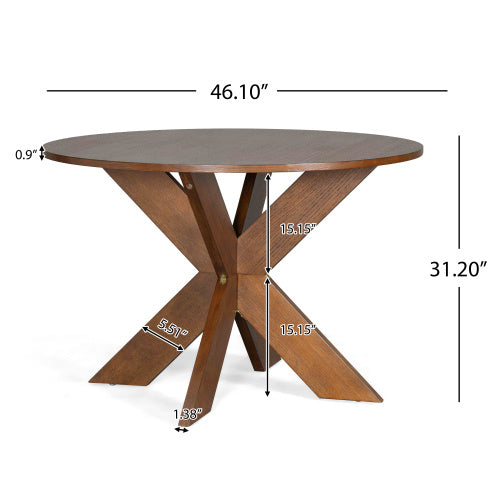 Round Dining Table Modern Farmhouse Kitchen Table, Cherry