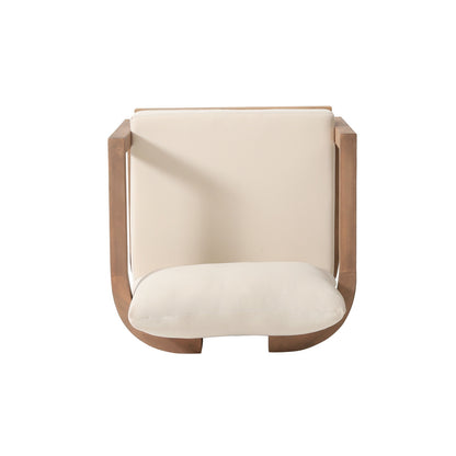 Outdoor Acacia Wood Patio Club Chair, Patio Furniture,Waterproof Thick Cushion Deep Seating For Porc