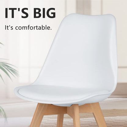 PU Leather Upholstered Dining Chairs With Wood Legs, Set Of 4 For Kitchen, Dining, Living Room