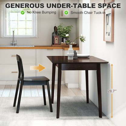 47.2 Rectangle Dining Table For 4, Mid-Century Modern Kitchen Table With Rubber Wood Frame For Dining Room, Mahogany