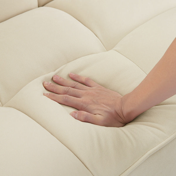 Newly Designed Linen Sofa Furniture With Adjustable Backrest And Easy Assembly Lounge Chair - Beige Color